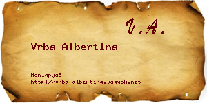 Vrba Albertina névjegykártya